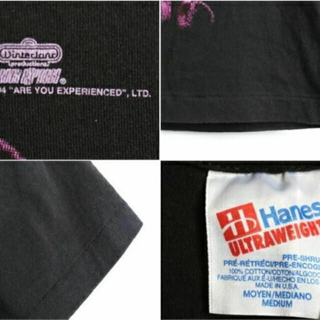 90's USA製 人気 黒 ★ jimi Hendrix ジミ ヘンドリックス メンズのトップス(Tシャツ/カットソー(半袖/袖なし))の商品写真