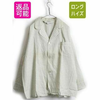 60's ビンテージ ★ TEPPEIY チェック コットン 長袖 パジャマ シ(シャツ)