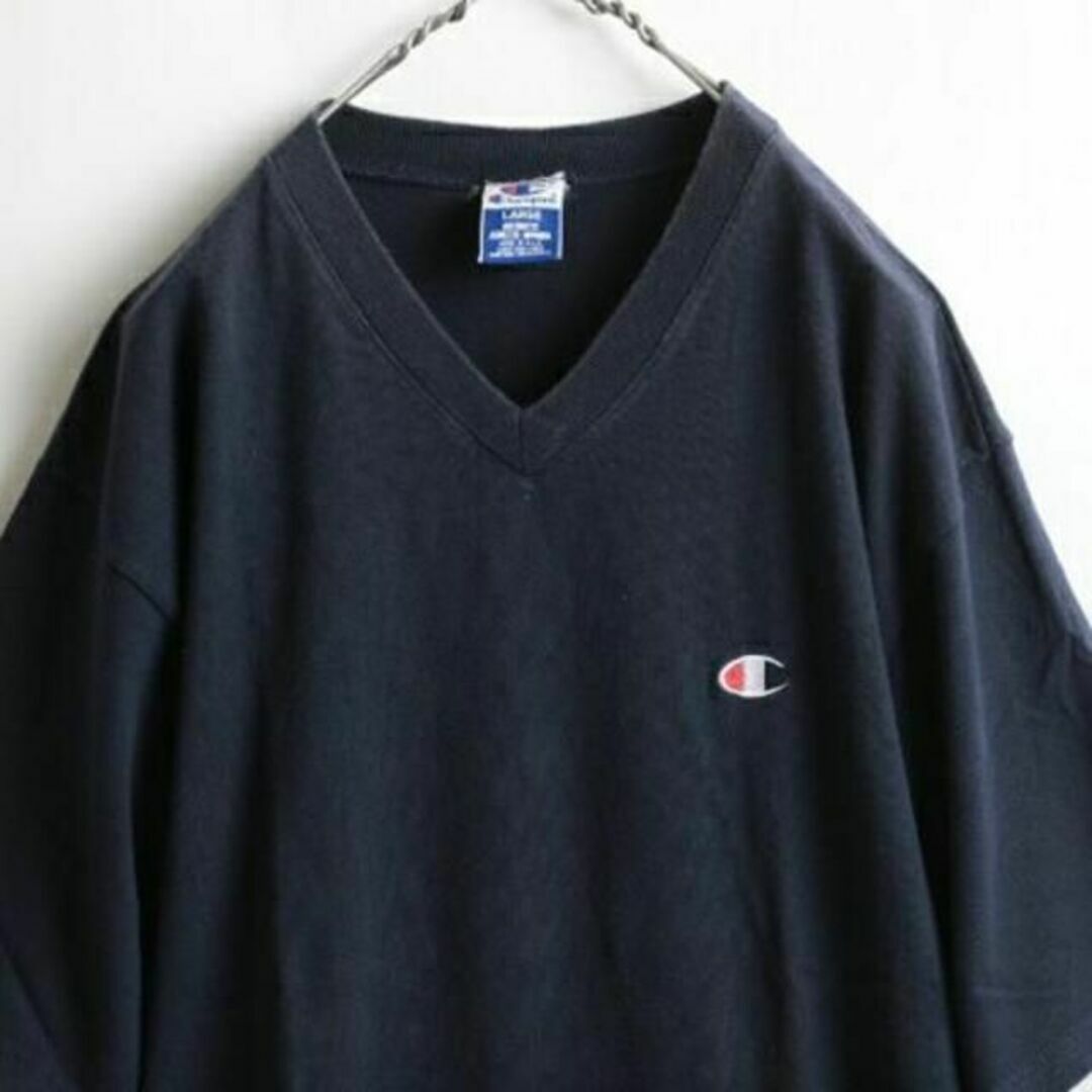 Champion(チャンピオン)の90s USA製 ★ Champion チャンピオン コットン 無地 Vネック  メンズのトップス(Tシャツ/カットソー(半袖/袖なし))の商品写真