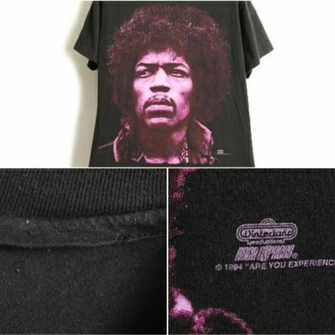 90's 人気 黒 ★ jimi Hendrix ジミ ヘンドリックス 大判 プ メンズのトップス(Tシャツ/カットソー(半袖/袖なし))の商品写真