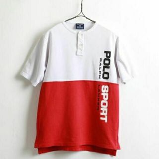 ポロラルフローレン(POLO RALPH LAUREN)の90’s■ラルフローレンPOLOSPORTポロスポーツバイカラー切替半袖ヘンリー(Tシャツ/カットソー)