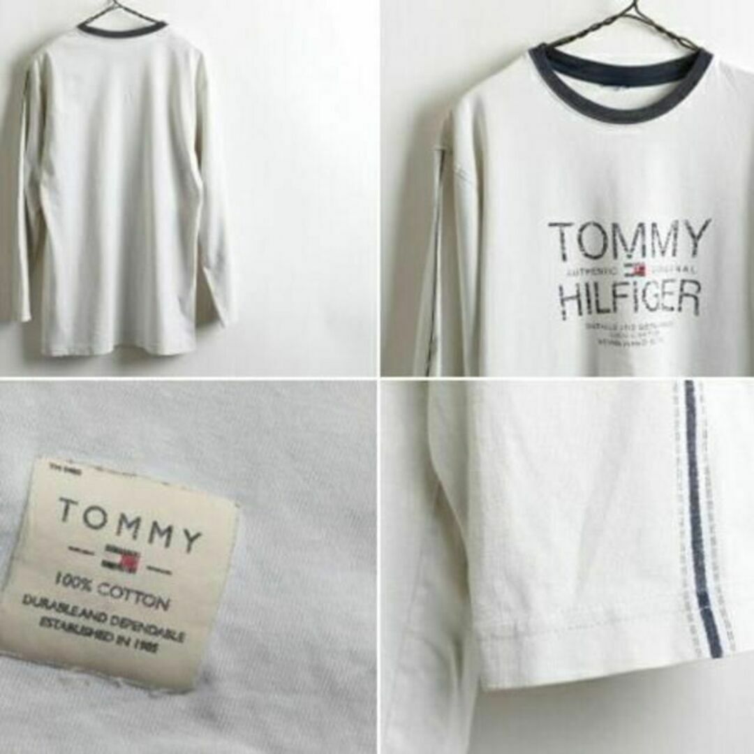 TOMMY HILFIGER(トミーヒルフィガー)の■トミーヒルフィガーTOMMY HILFIGER 袖プリント入りデカロゴ長袖Tシ メンズのトップス(Tシャツ/カットソー(半袖/袖なし))の商品写真