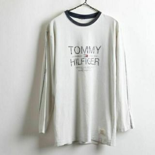 トミーヒルフィガー(TOMMY HILFIGER)の■トミーヒルフィガーTOMMY HILFIGER 袖プリント入りデカロゴ長袖Tシ(Tシャツ/カットソー(半袖/袖なし))