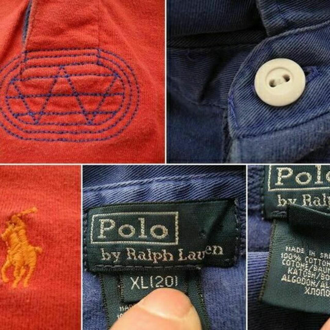 POLO RALPH LAUREN(ポロラルフローレン)のボーイズXL■POLOラルフローレン太ボーダー長袖ラグビーシャツ/KIDSラガー キッズ/ベビー/マタニティのキッズ服男の子用(90cm~)(ブラウス)の商品写真