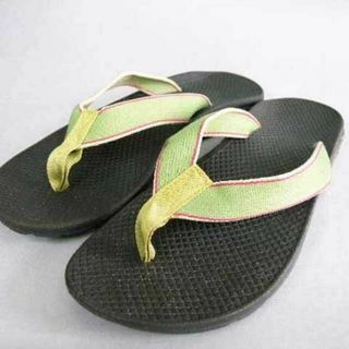 チャコ(Chaco)の良品！■CHACOチャコテープ トングサンダル緑茶(W9 26cm)女性■返品不(サンダル)