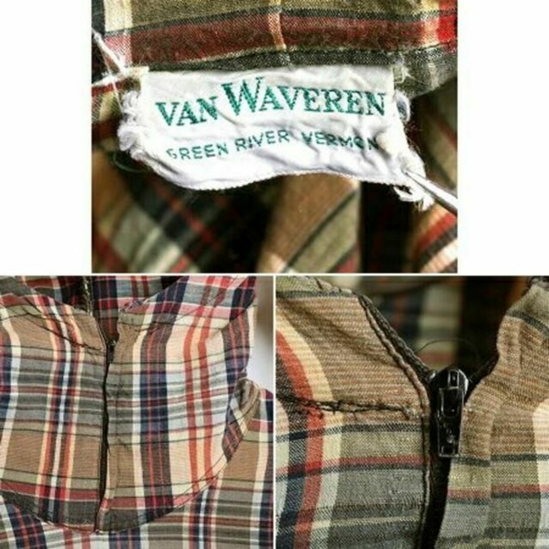 60's ビンテージ ■ Van Waveren インディアン マドラス チェッ 4