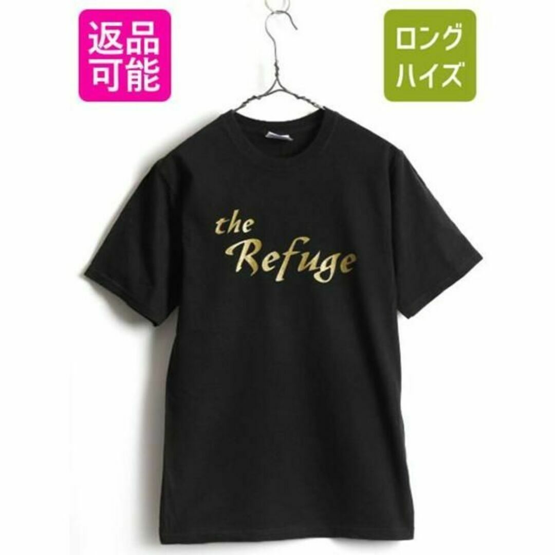 00's 希少サイズ S 人気 黒 ■ メッセージ ラメ プリント 半袖 Tシャ メンズのトップス(Tシャツ/カットソー(半袖/袖なし))の商品写真