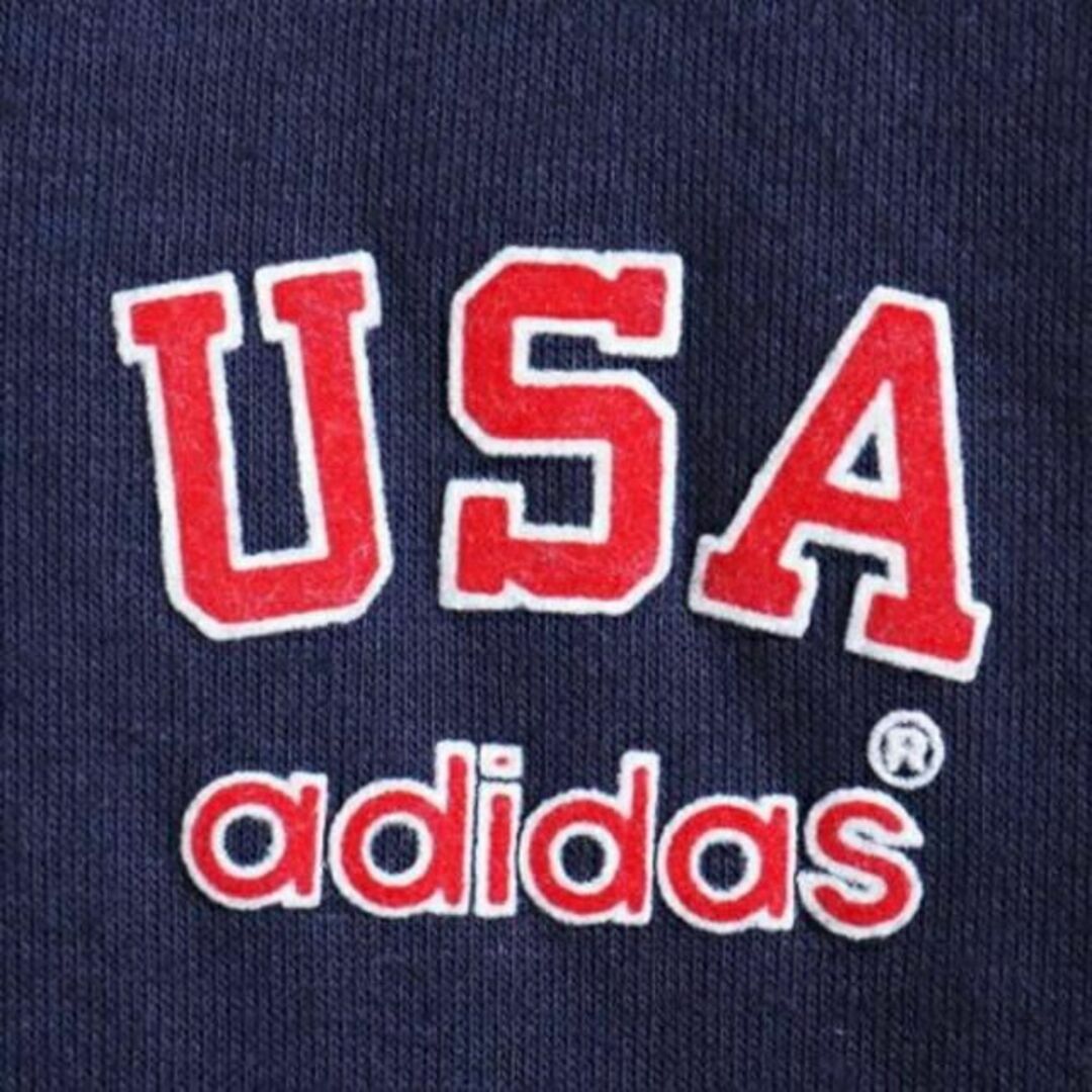 adidas(アディダス)の80's USA製 ビンテージ ■ ADIDAS アディダス 3ライン フロッキ メンズのトップス(Tシャツ/カットソー(半袖/袖なし))の商品写真