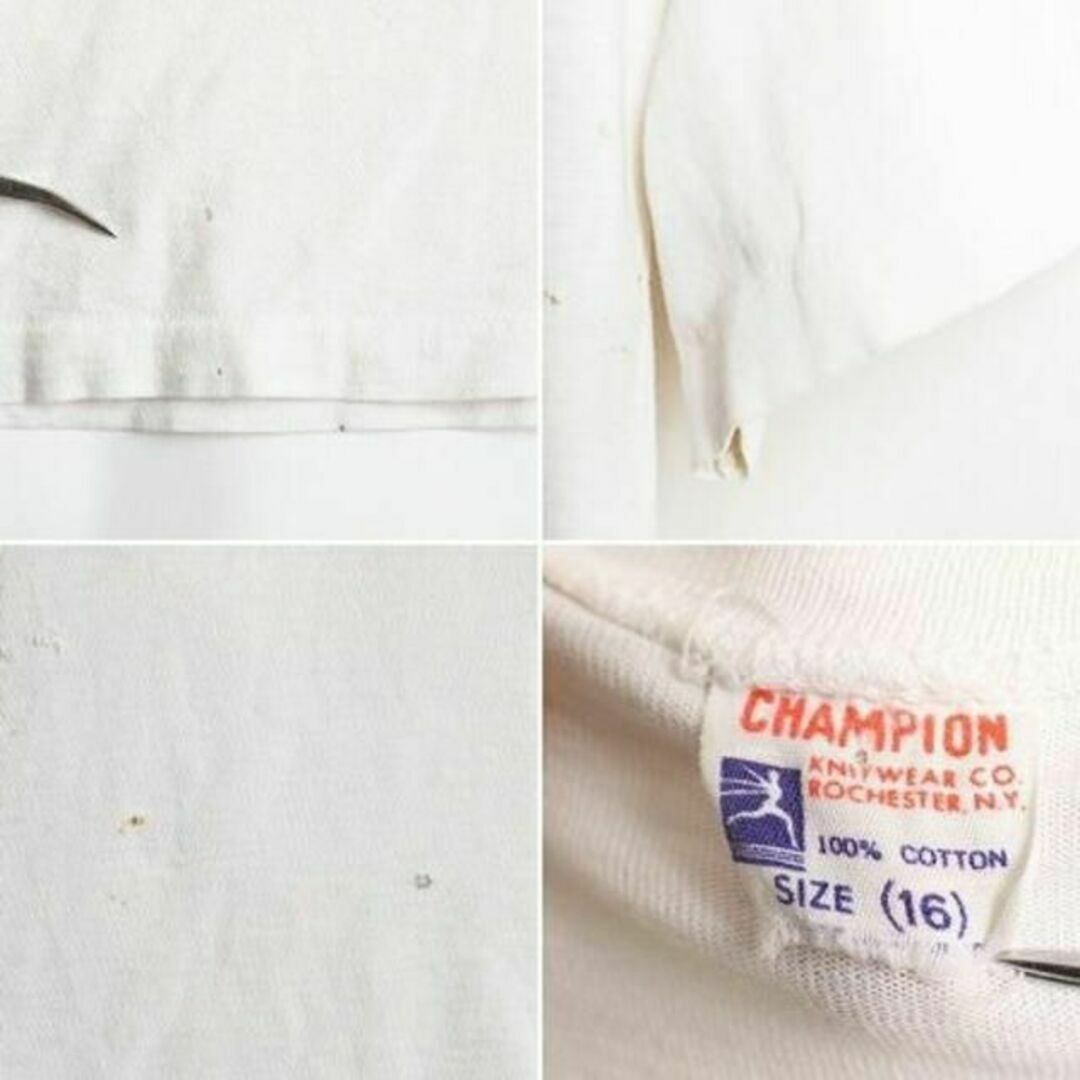 Champion(チャンピオン)の60's USA製 ビンテージ ■ Champion チャンピオン 2段 染み込 レディースのトップス(Tシャツ(半袖/袖なし))の商品写真
