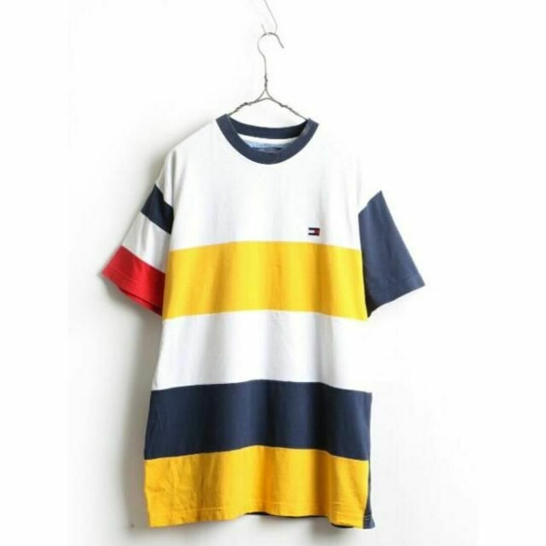 TOMMY HILFIGER(トミーヒルフィガー)の90's ■ TOMMY JEANS トミーヒルフィガー マルチカラー 太 ボー メンズのトップス(Tシャツ/カットソー(半袖/袖なし))の商品写真