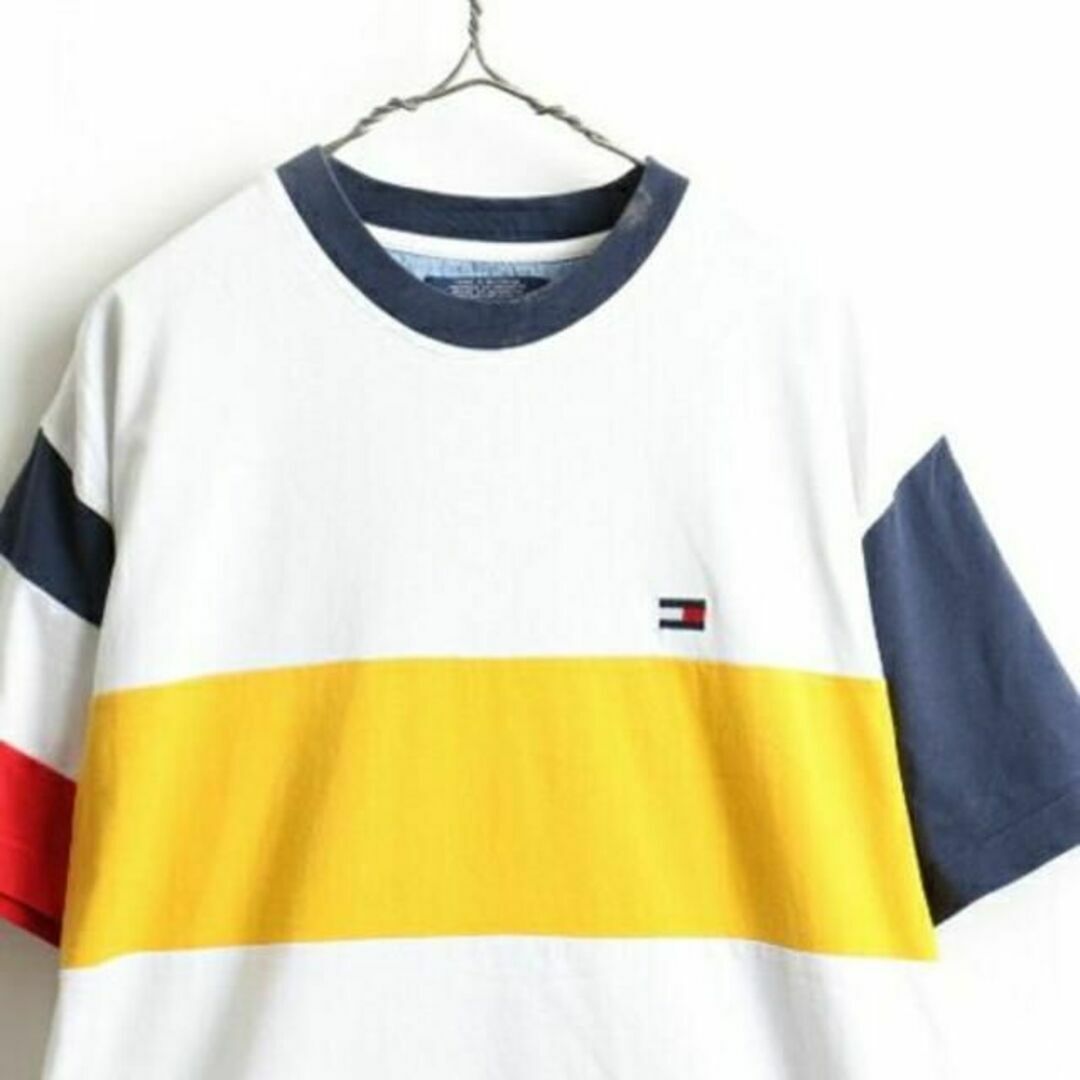 TOMMY HILFIGER(トミーヒルフィガー)の90's ■ TOMMY JEANS トミーヒルフィガー マルチカラー 太 ボー メンズのトップス(Tシャツ/カットソー(半袖/袖なし))の商品写真