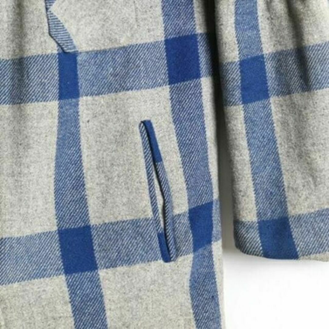 50's ■ 襟 ボア 切替 フルジップ 中綿 キルティング ウール ジャケット