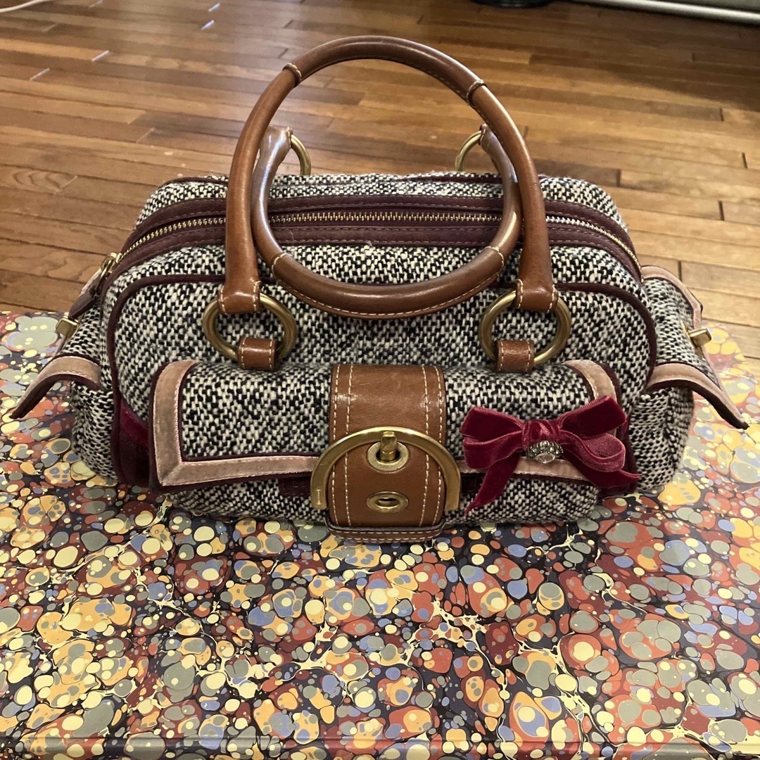 【美品】COACH　ツィードハンドバッグ