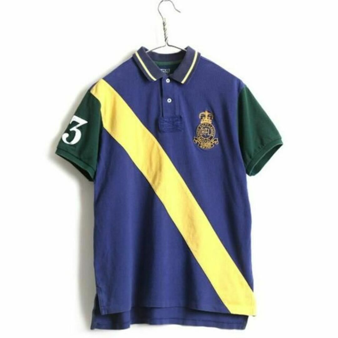 90s ■ POLO ポロ ラルフローレン 袖 ライン ラガーシャツ タイプ 鹿