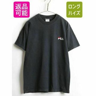 フィラ(FILA)の人気 黒 90's USA製 ■ フィラ FILA ワンポイント ロゴ 刺繍 ク(Tシャツ/カットソー(半袖/袖なし))