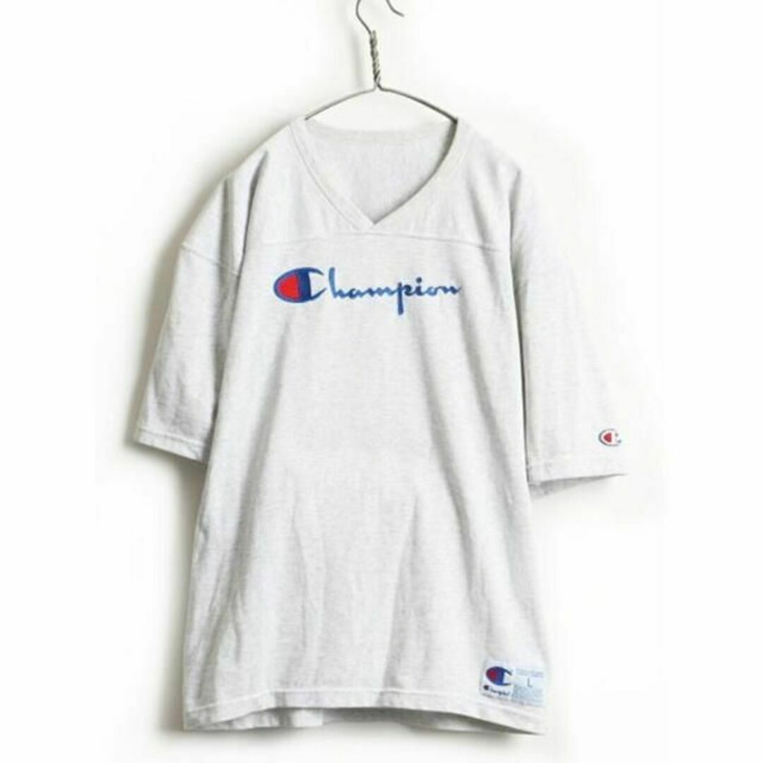 Champion(チャンピオン)の90's USA製 ■ Champion チャンピオン Vネック ビッグ ロゴ  メンズのトップス(Tシャツ/カットソー(半袖/袖なし))の商品写真