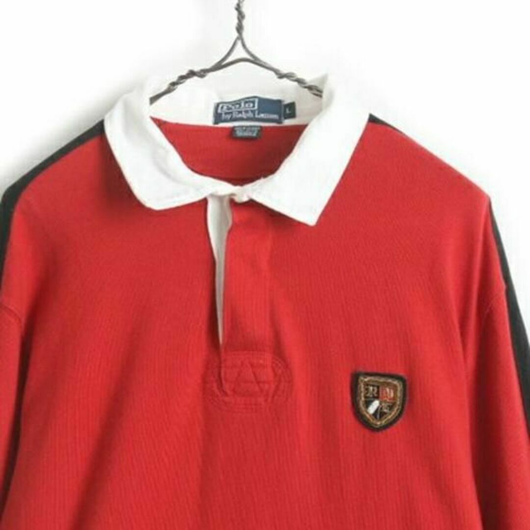 Ralph Lauren(ラルフローレン)の90s ■ POLO ポロ ラルフローレン 袖 ライン 2トーン 長袖 ラガー  メンズのトップス(シャツ)の商品写真