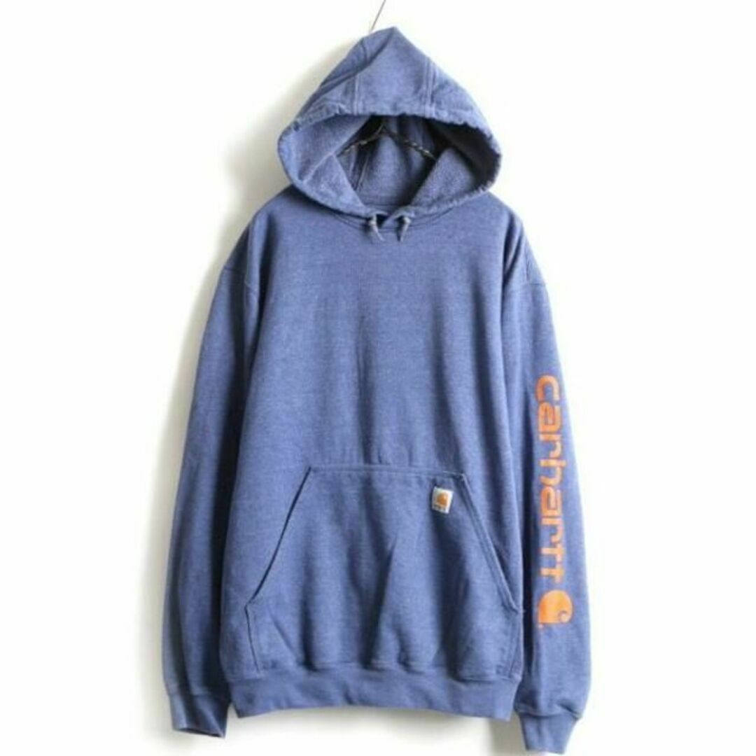 カーハート Carhartt ORIGINAL FIT 袖プリント スウェットプルオーバーパーカー メンズL /eaa290664