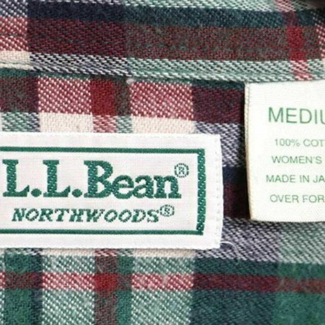 L.L.Bean(エルエルビーン)の90's オールド ■ LLBEAN チェック 長袖 ボタンダウン ライト フラ レディースのトップス(シャツ/ブラウス(半袖/袖なし))の商品写真