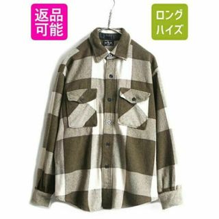 60s ビンテージ ■ SALANT CO. ブロック チェック 長袖 ウール (シャツ)