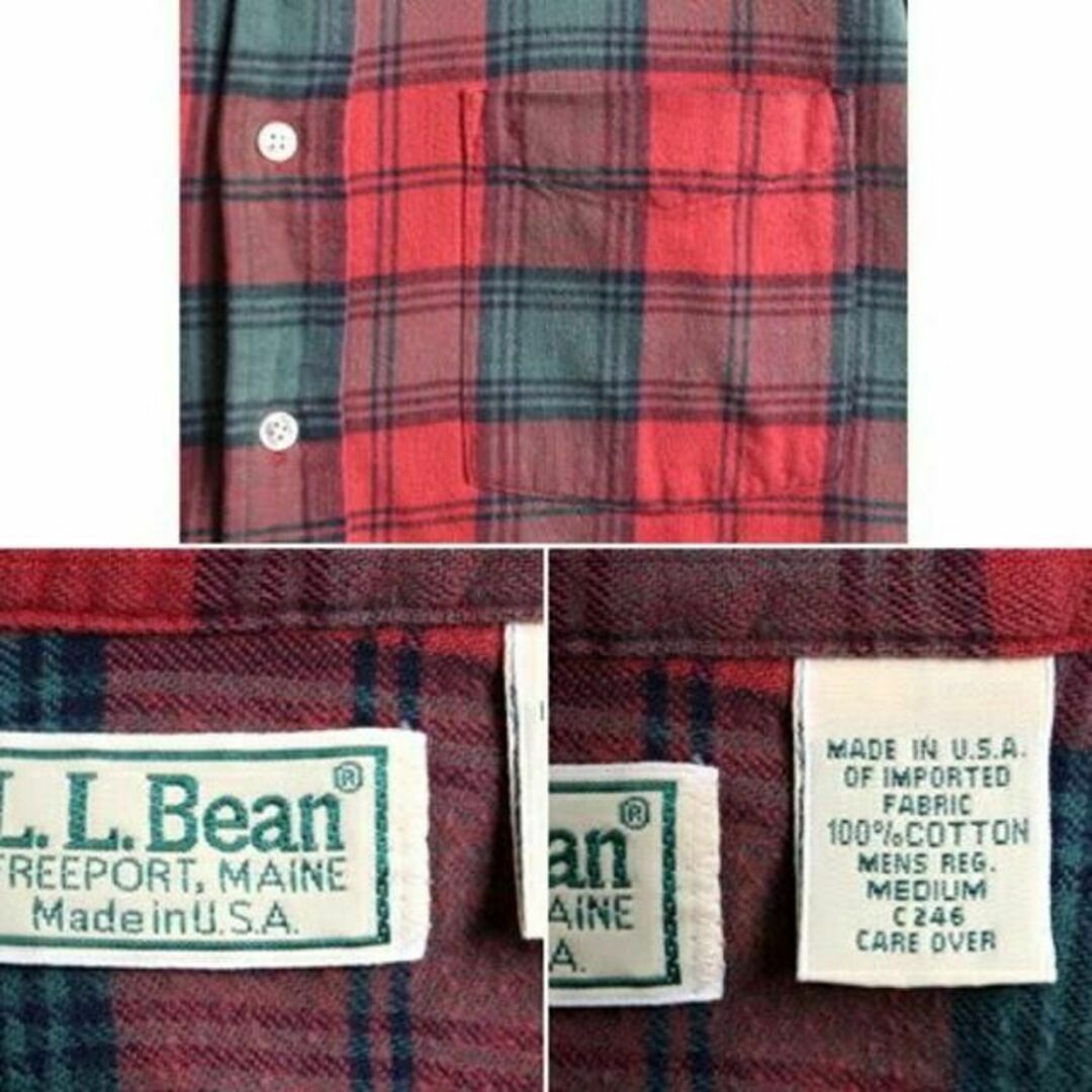 L.L.Bean(エルエルビーン)の90's USA製 オールド ■ LLBEAN チェック 長袖 ボタンダウン ラ メンズのトップス(シャツ)の商品写真
