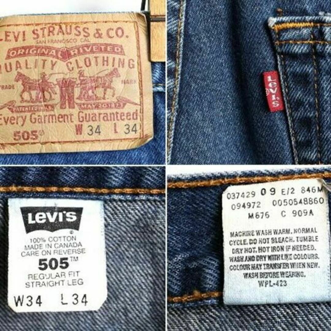 濃紺 90s カナダ製 オールド ■ Levis リーバイス 5ポケット 505