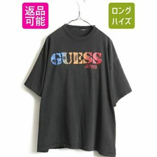 ゲス(GUESS)の90s 人気 黒 ■ GUESS JEANS ゲス ジーンズ ビッグ ロゴ プリ(Tシャツ/カットソー(半袖/袖なし))