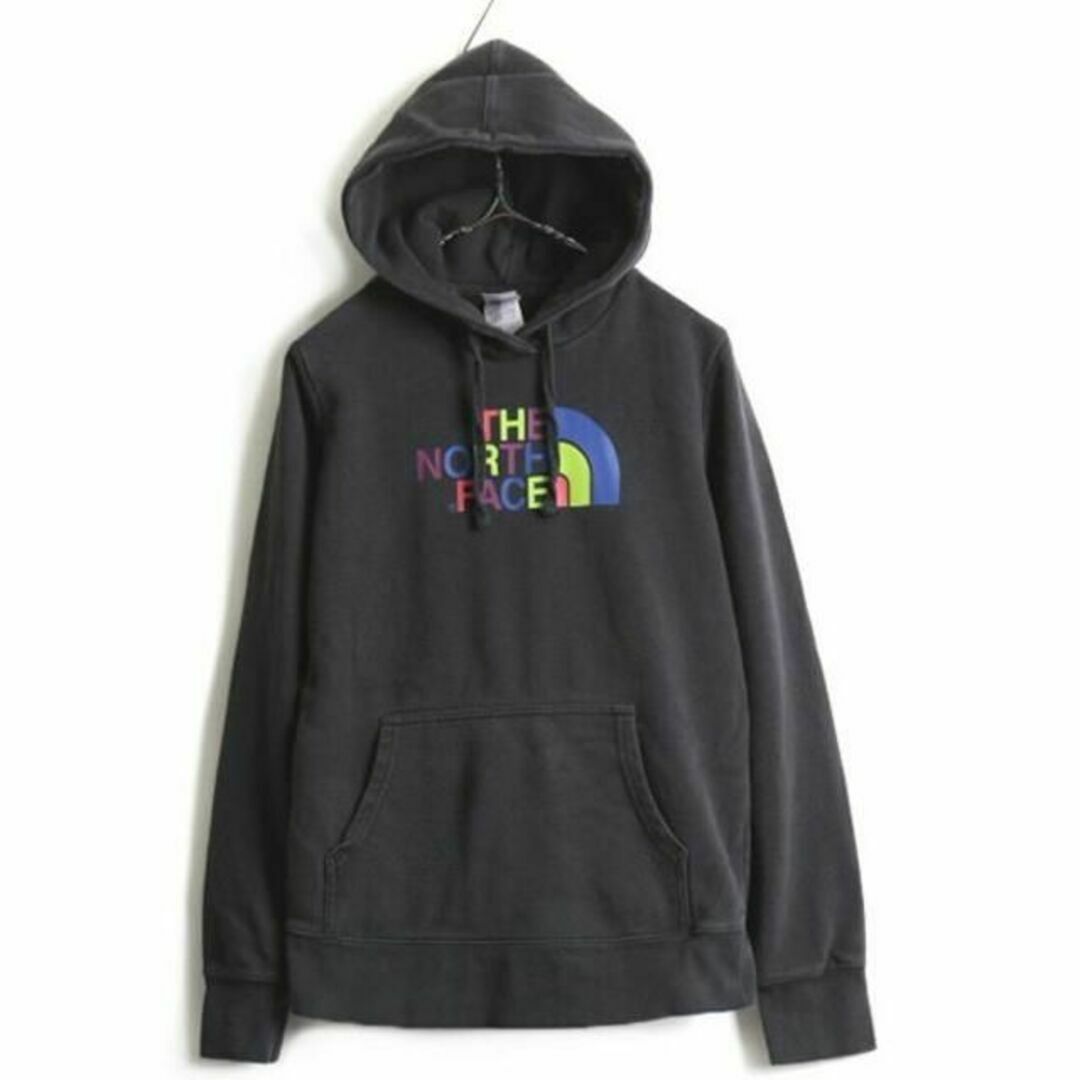 人気 黒 ■ ノースフェイス ビッグ ロゴ プリント スウェット フード パーカ 1