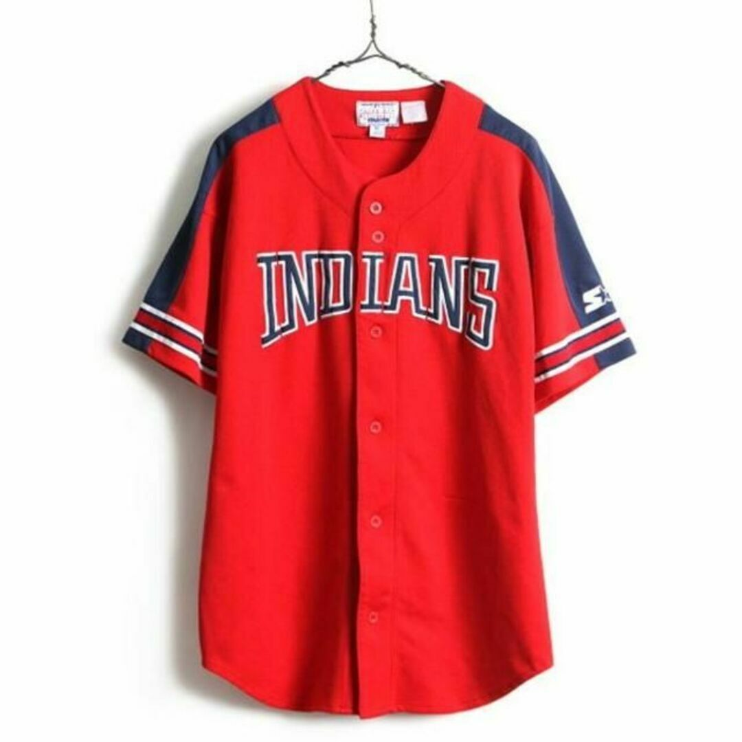 90's 大きいサイズ XL ■ MLB オフィシャル インディアンズ 半袖 ベ 1