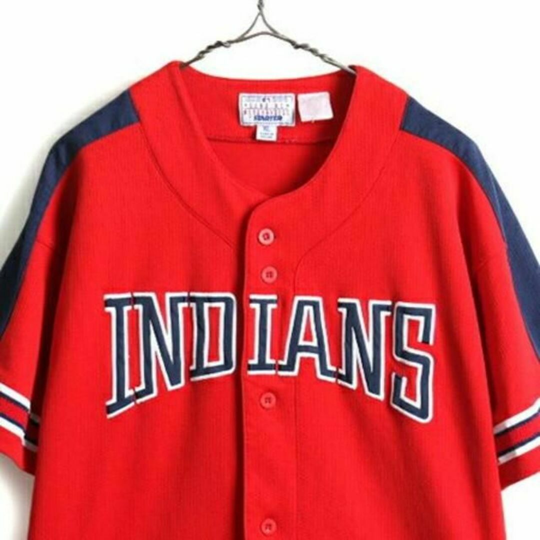 90's 大きいサイズ XL ■ MLB オフィシャル インディアンズ 半袖 ベ 2