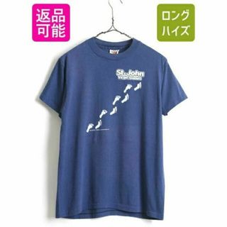 ヘインズ(Hanes)の80's USA製 ビンテージ ■ HANES ヘインズ 足跡 プリント 半袖 (Tシャツ/カットソー(半袖/袖なし))