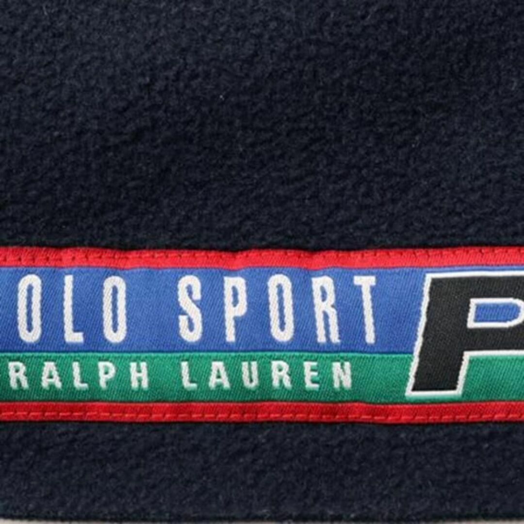 Ralph Lauren(ラルフローレン)の90s USA製 ポロスポーツ ラルフローレン フリース マフラー POLO 紺 メンズのファッション小物(マフラー)の商品写真