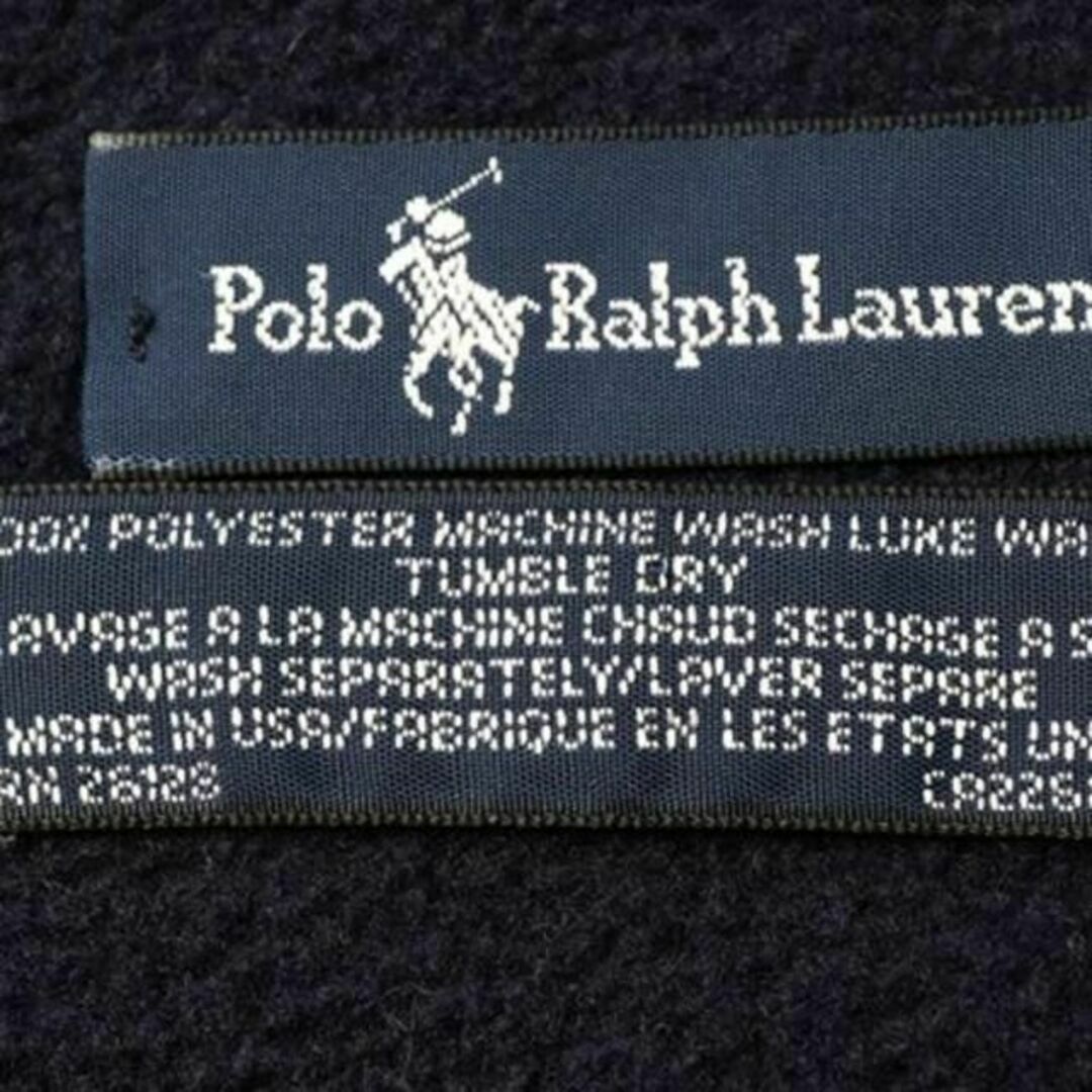 Ralph Lauren(ラルフローレン)の90s USA製 ポロスポーツ ラルフローレン フリース マフラー POLO 紺 メンズのファッション小物(マフラー)の商品写真