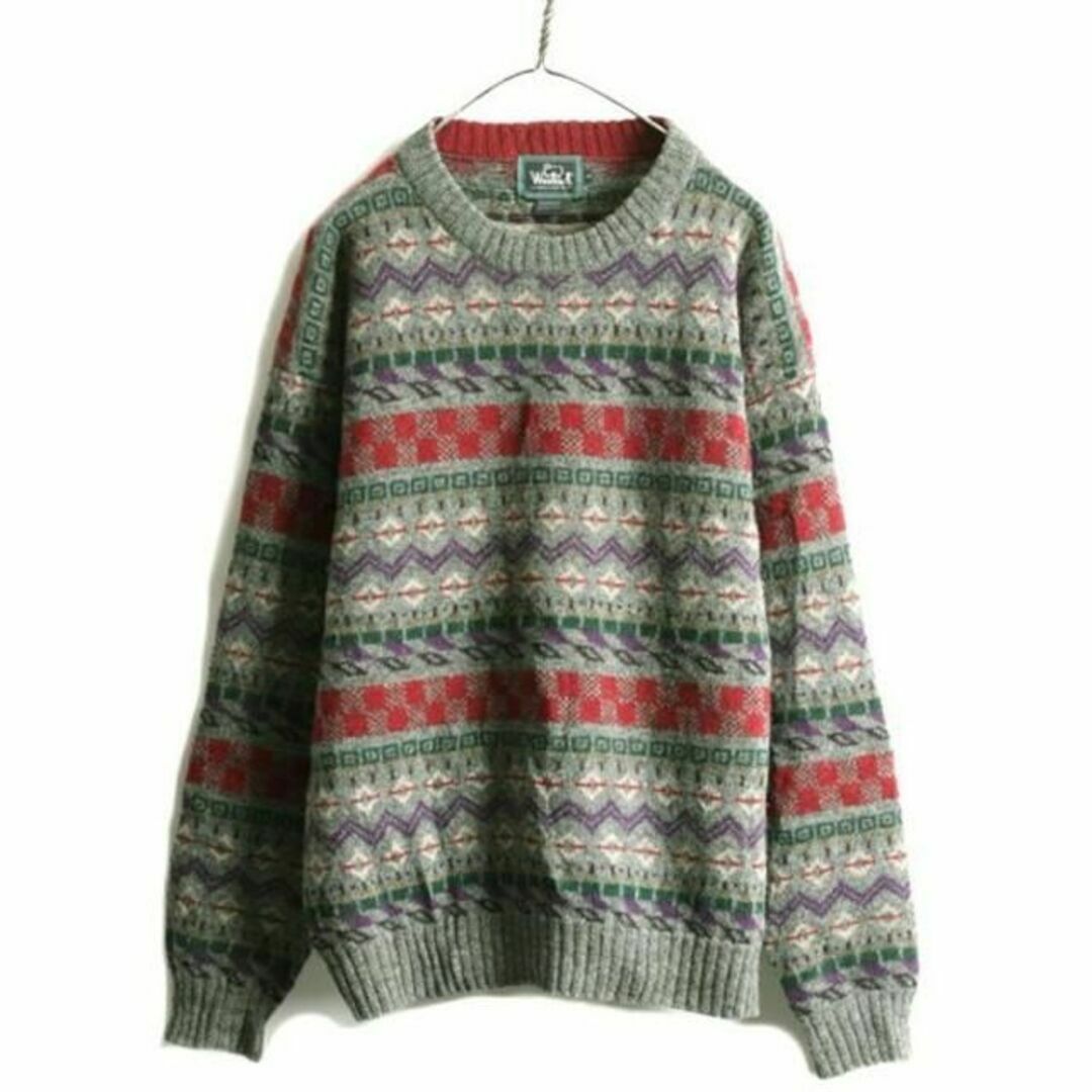 WOOLRICH(ウールリッチ)の90s ウールリッチ 長袖 ウール ニット セーター メンズ L フェアアイル メンズのトップス(ニット/セーター)の商品写真