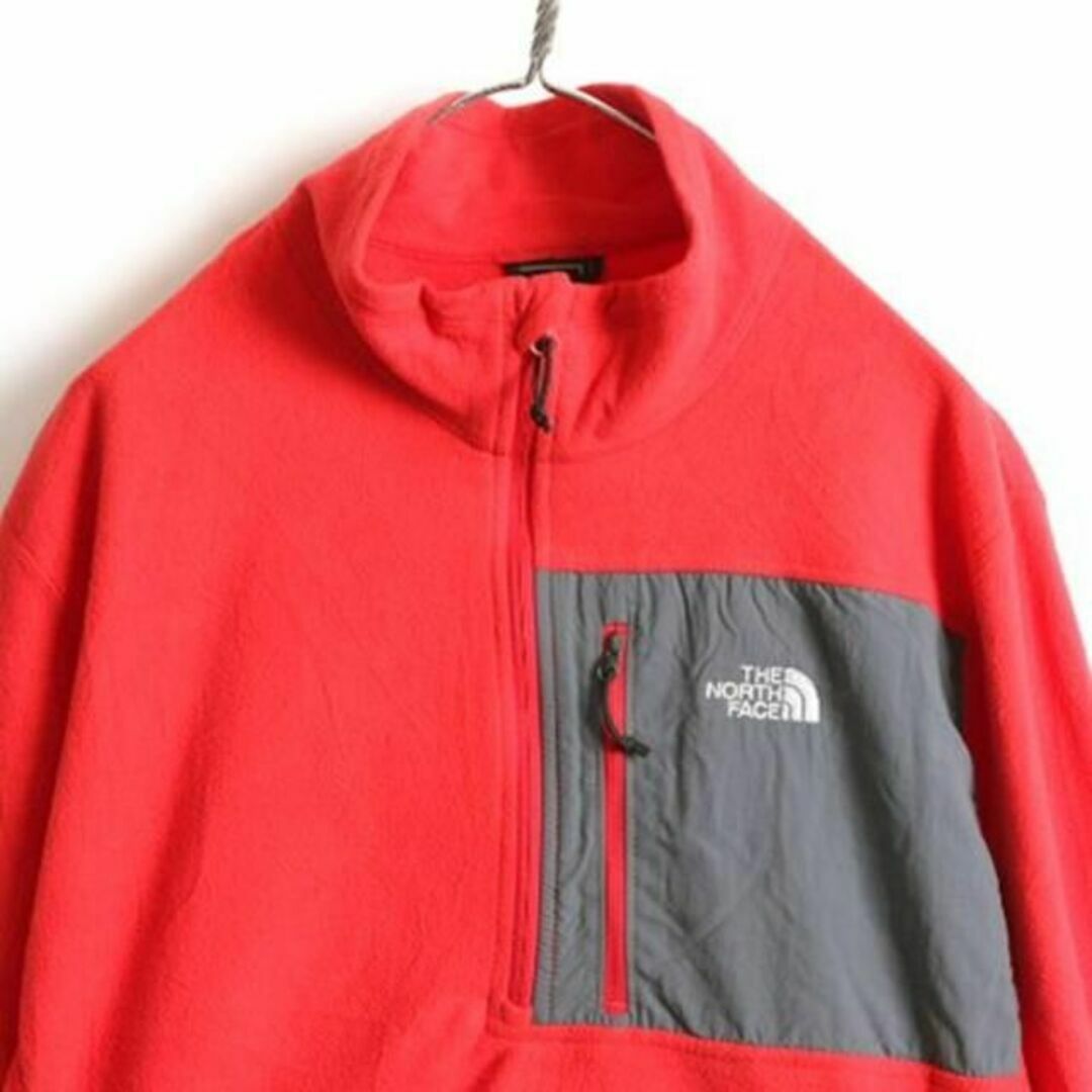 THE NORTH FACE(ザノースフェイス)のノースフェイス 長袖 フリース Tシャツ XL ロンT アウトドア インナー 赤 メンズのトップス(Tシャツ/カットソー(七分/長袖))の商品写真