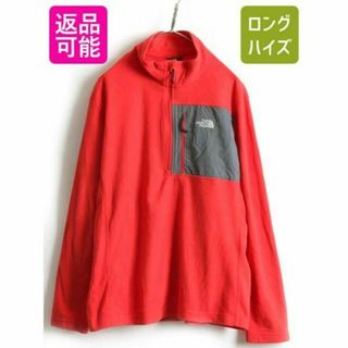 ザノースフェイス(THE NORTH FACE)のノースフェイス 長袖 フリース Tシャツ XL ロンT アウトドア インナー 赤(Tシャツ/カットソー(七分/長袖))