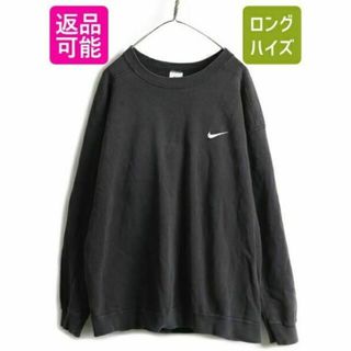 ナイキ(NIKE)の90s USA製 人気 黒 ■ ナイキ スウォッシュ 刺繍 スウェット ( メン(その他)