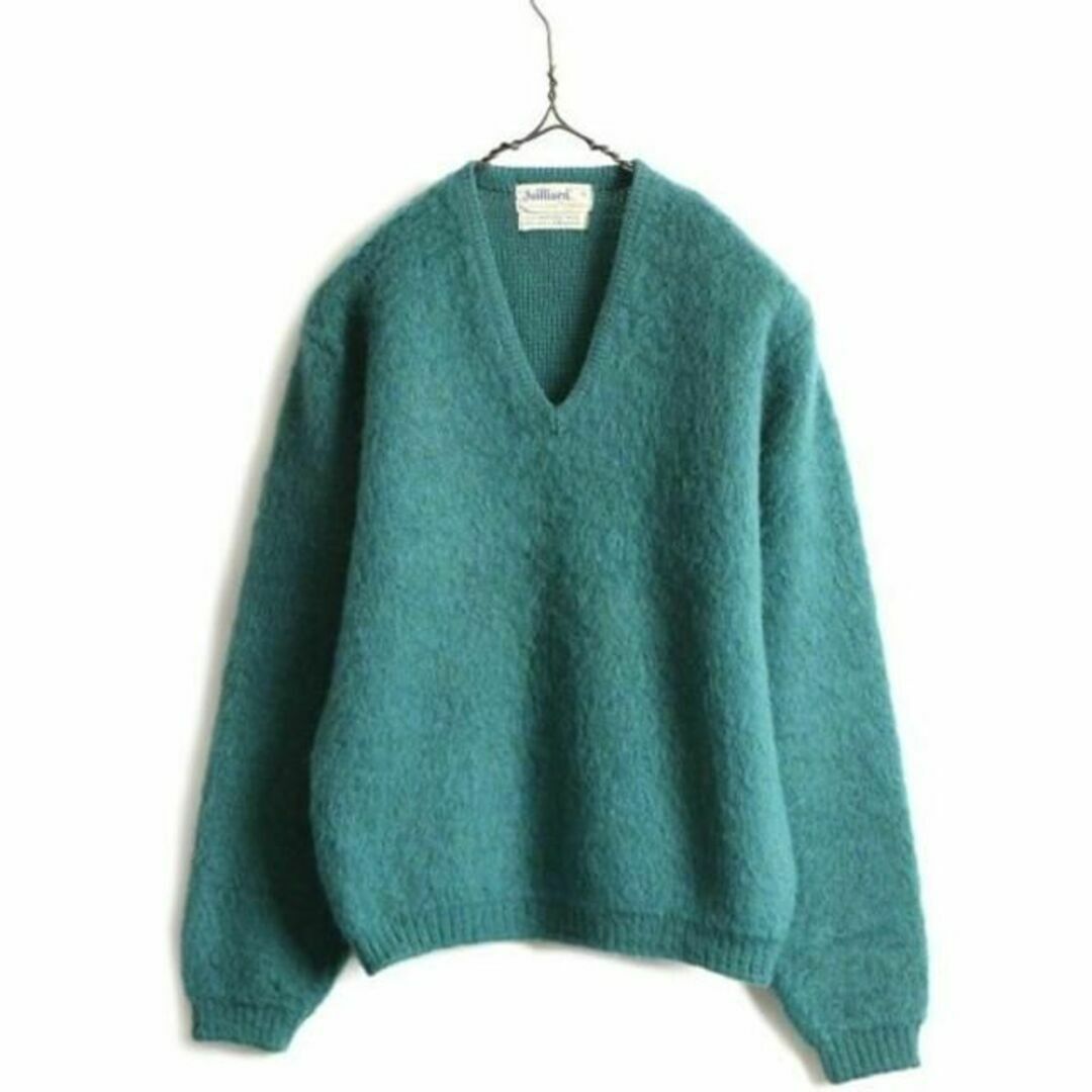 60s ビンテージ 35% モヘア ☆ Vネック ウール モヘヤ 長袖 60s ビンテージ 35% モヘア ☆ Vネック ウール モヘヤ 長袖