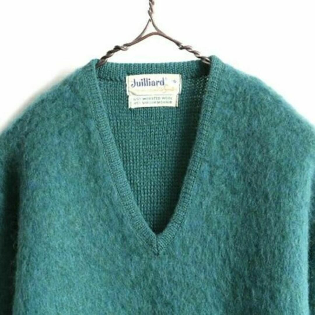 60s ビンテージ 35% モヘア ☆ Vネック ウール モヘヤ 長袖 60s ビンテージ 35% モヘア ☆ Vネック ウール モヘヤ 長袖
