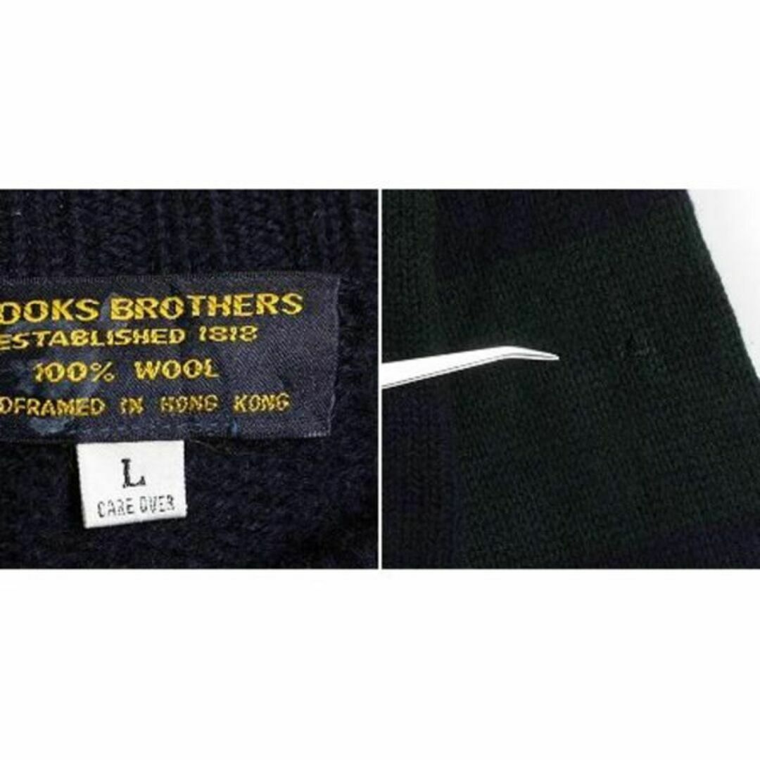Brooks Brothers(ブルックスブラザース)の80s ビンテージ ブルックスブラザーズ ボーダー ウール ニット セーター L メンズのトップス(ニット/セーター)の商品写真