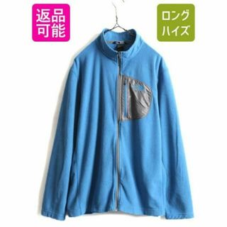 ザノースフェイス(THE NORTH FACE)のノースフェイス 長袖 フリース Tシャツ XL 長袖Tシャツ アウトドア 青 灰(Tシャツ/カットソー(七分/長袖))