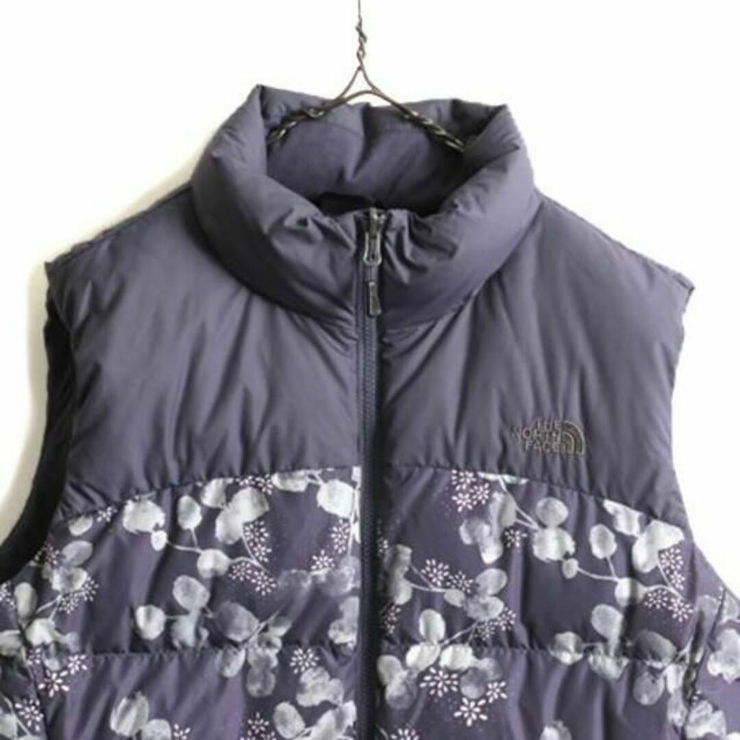THE NORTH FACE(ザノースフェイス)のノースフェイス ヌプシ ダウン ベスト XL 700フィル 紫 花柄 アウトドア レディースのジャケット/アウター(ダウンベスト)の商品写真