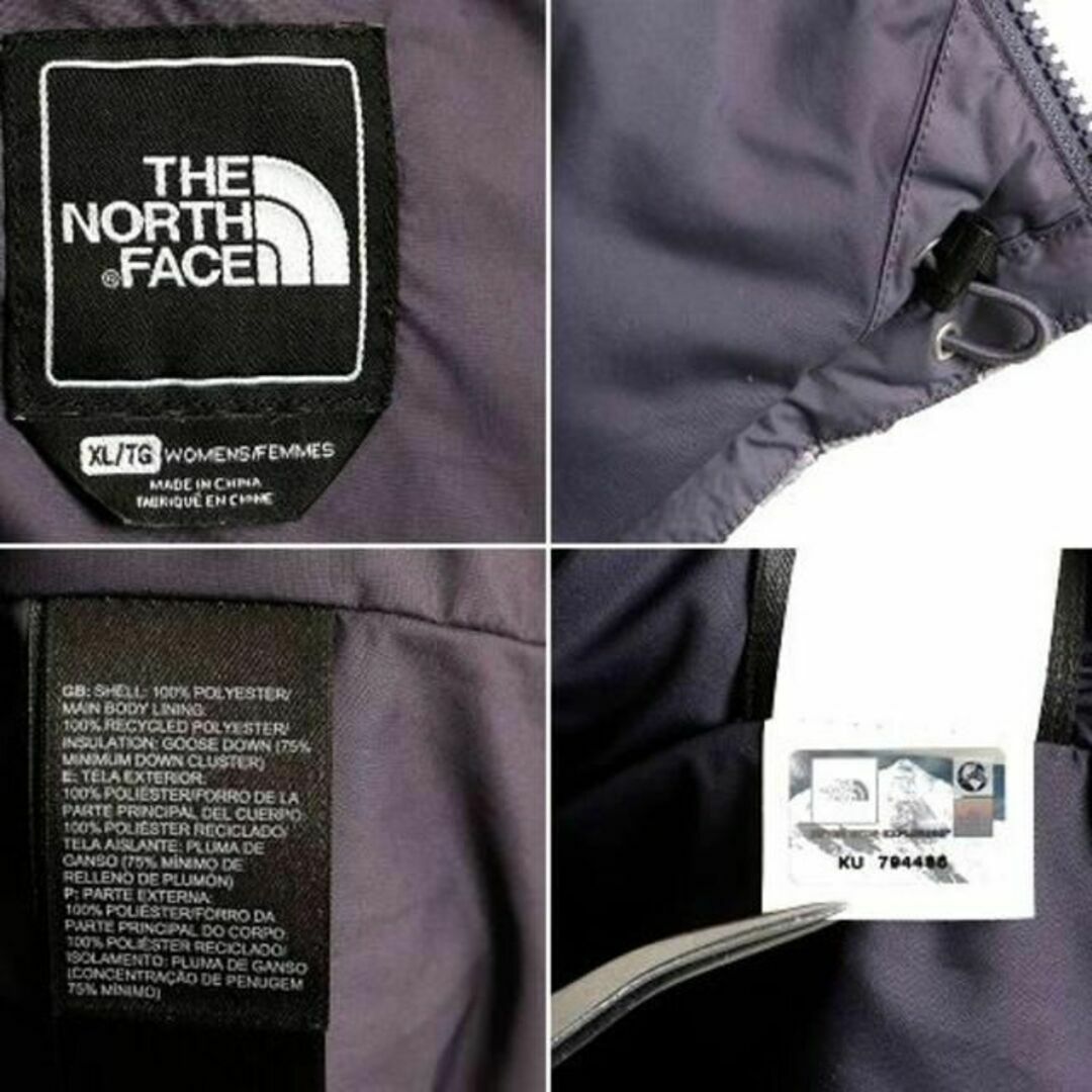 THE NORTH FACE(ザノースフェイス)のノースフェイス ヌプシ ダウン ベスト XL 700フィル 紫 花柄 アウトドア レディースのジャケット/アウター(ダウンベスト)の商品写真