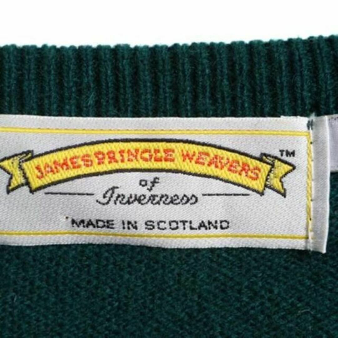 スコットランド製 アーガイル Vネック ラム ウール 長袖 ニット セーター M メンズのトップス(カーディガン)の商品写真