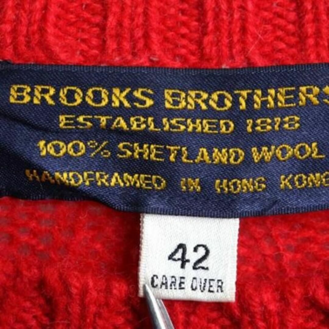 Brooks Brothers(ブルックスブラザース)の80s ビンテージ ブルックスブラザーズ ウール ニット セーター L レッド メンズのトップス(ニット/セーター)の商品写真