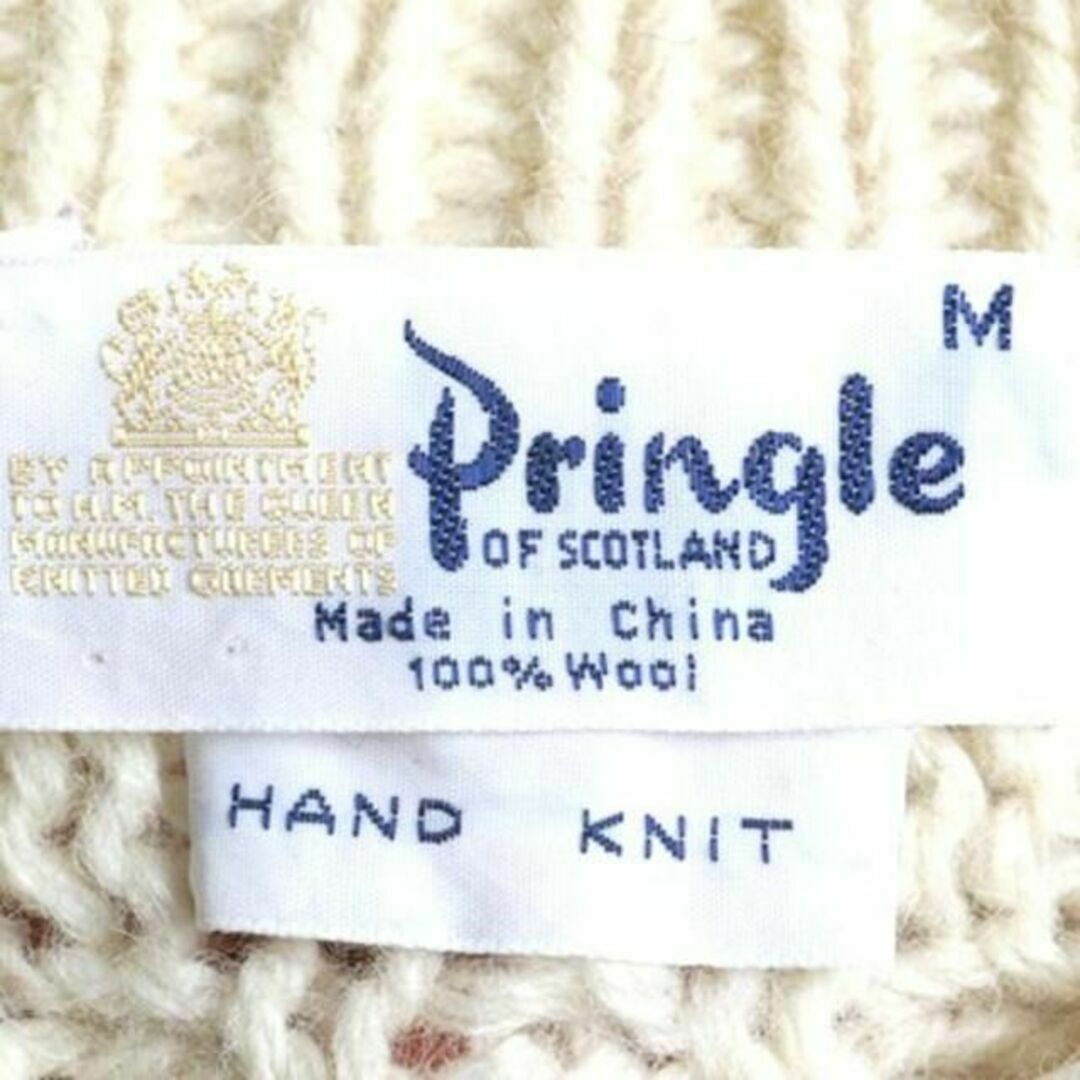 手編み 80s PRINGLE フィッシャーマン ニット セーター メンズ M 4