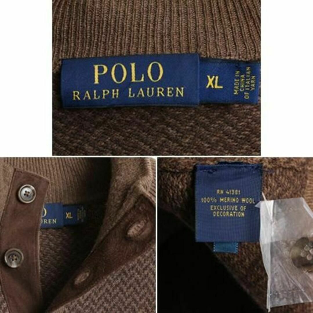 Ralph Lauren(ラルフローレン)のPOLO ポロ ラルフローレン ヘンリーネック メリノウール ニット セーター メンズのトップス(ニット/セーター)の商品写真