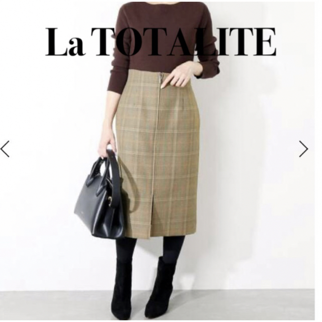 美品　LaTOTALITE  バレンシアBチェック ZIPタイトスカート