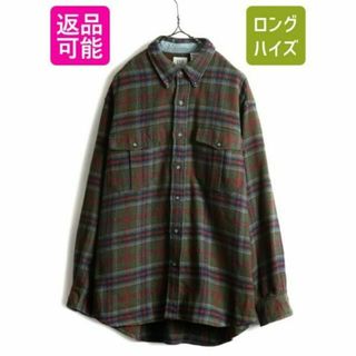 90s オールド ギャップ チェック ボタンダウン 長袖 ウールシャツ GAP(シャツ)