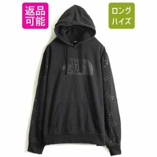 ザノースフェイス(THE NORTH FACE)のノースフェイス 迷彩 プリント スウェットパーカー 裏起毛 プルオーバー L 黒(パーカー)